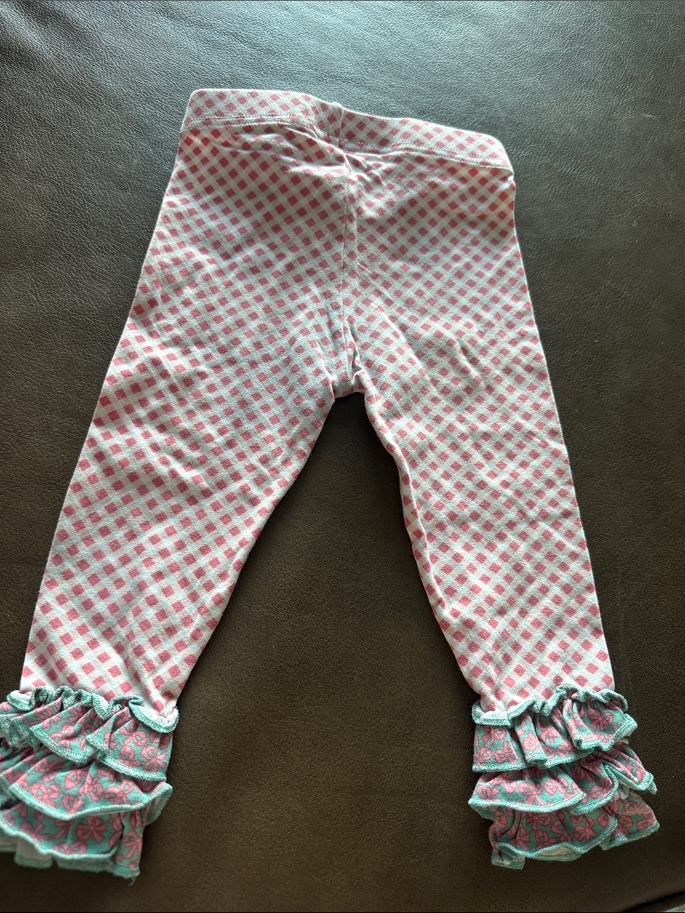 Matilda Jane Pastel Patchwork Floral Dress and Pink Gingham Ruffle Leggings - Picture 5 of 5